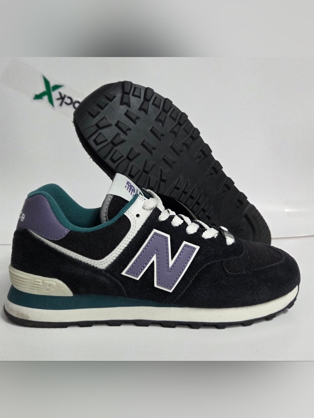 Men's - New Balance 574 'Black Purple Teal' U574LV2 Size 8.5 Womens 10